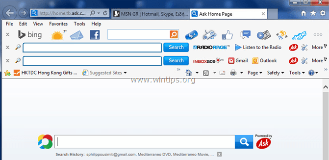 Rimozione di RadioRage Toolbar