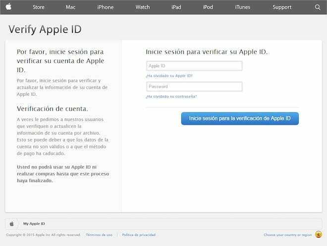 Seguridad de ID de Apple: suplantación de identidad (phishing)
