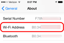 iOS8 MAC-adress