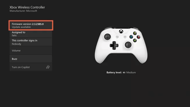 Xbox - Donanım yazılımı sürümü