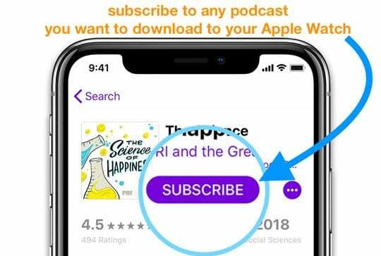 apple watch'da indirmek için podcast'e abone olun