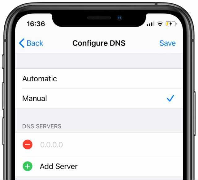 Configura i server DNS nelle impostazioni Wi-Fi di iPhone