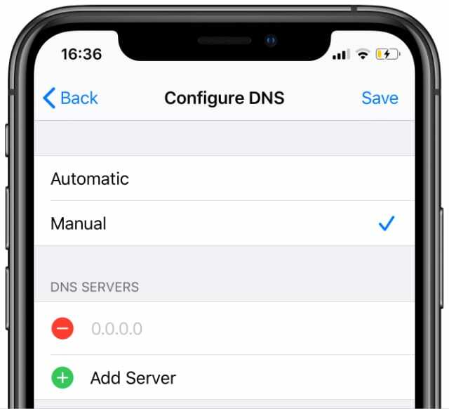 Konfigurálja a DNS-kiszolgálókat az iPhone Wi-Fi beállításaiban