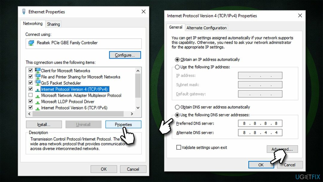 Digite o DNS do Google