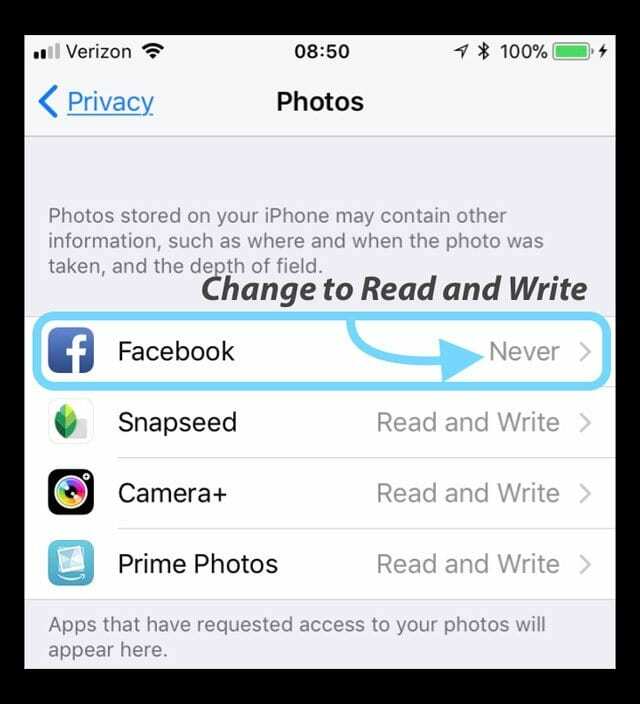 O iPhone não salva fotos do Facebook no iOS 11? Como consertar