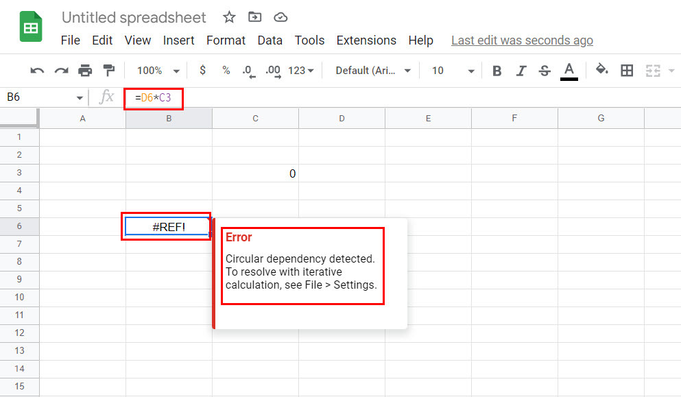 Google Sheets Sådan finder du cirkulære referencer