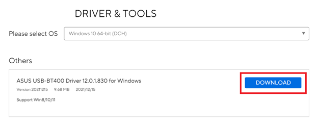 Download driver til asus BT400