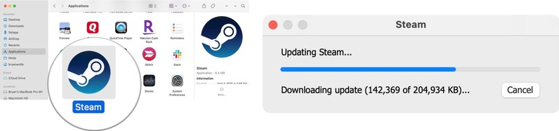 Steamが更新されるのを待つ