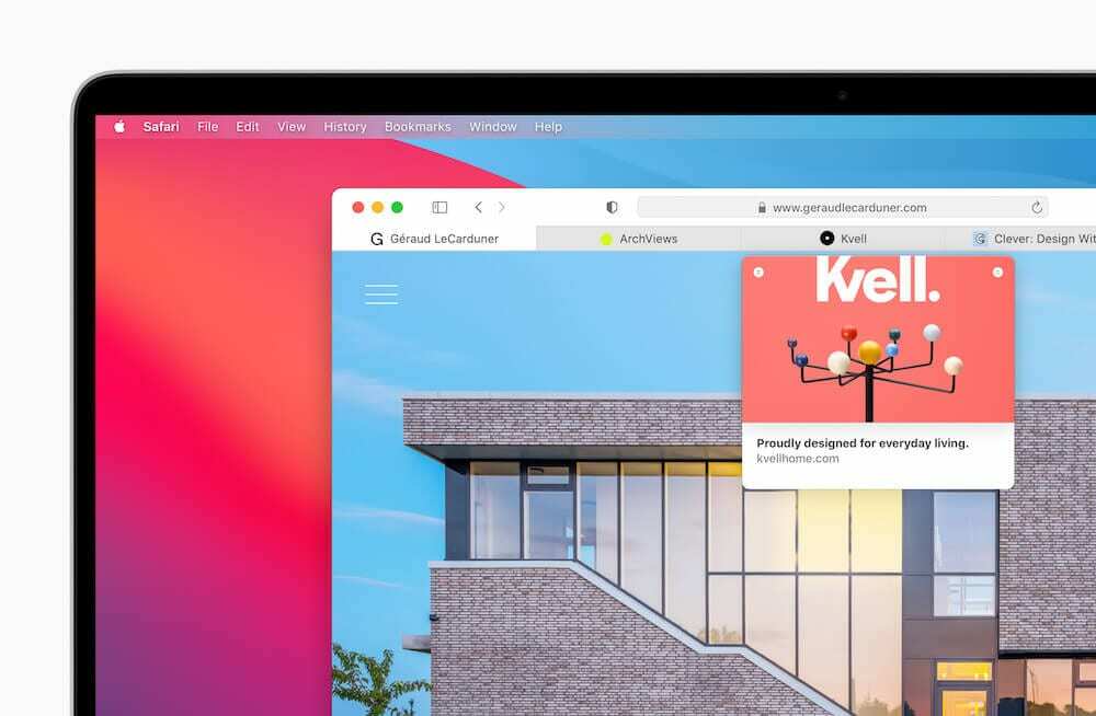 Preoblikovan Safari macOS Big Sur