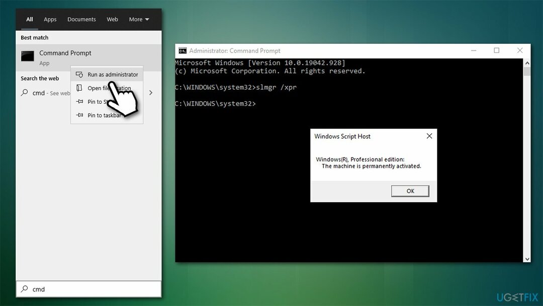 Gunakan Command Prompt untuk mengaktifkan