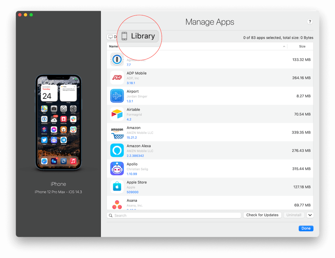 Installieren Sie Apps auf dem Mac mit iMazing 3