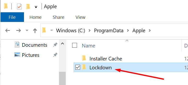 lockdown mappe iphone windows 10