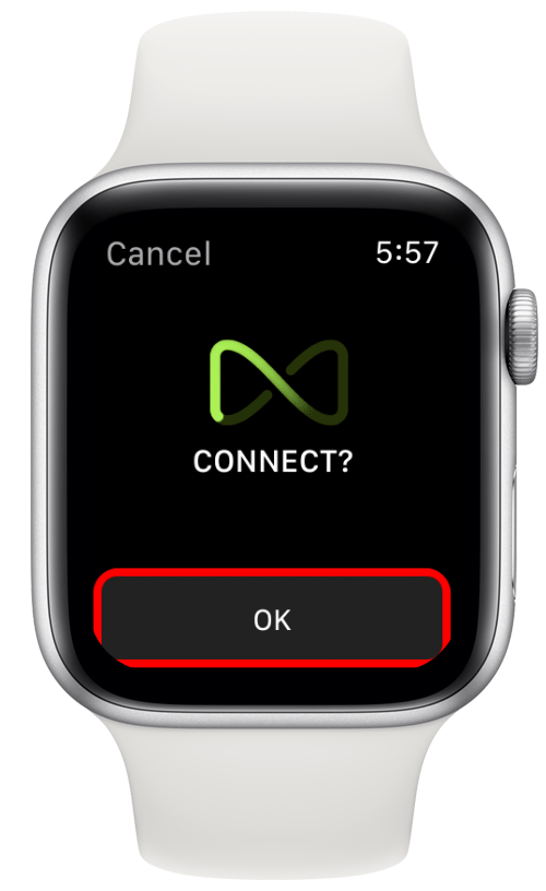 Нажмите ОК - подключите Apple Watch к пелотону