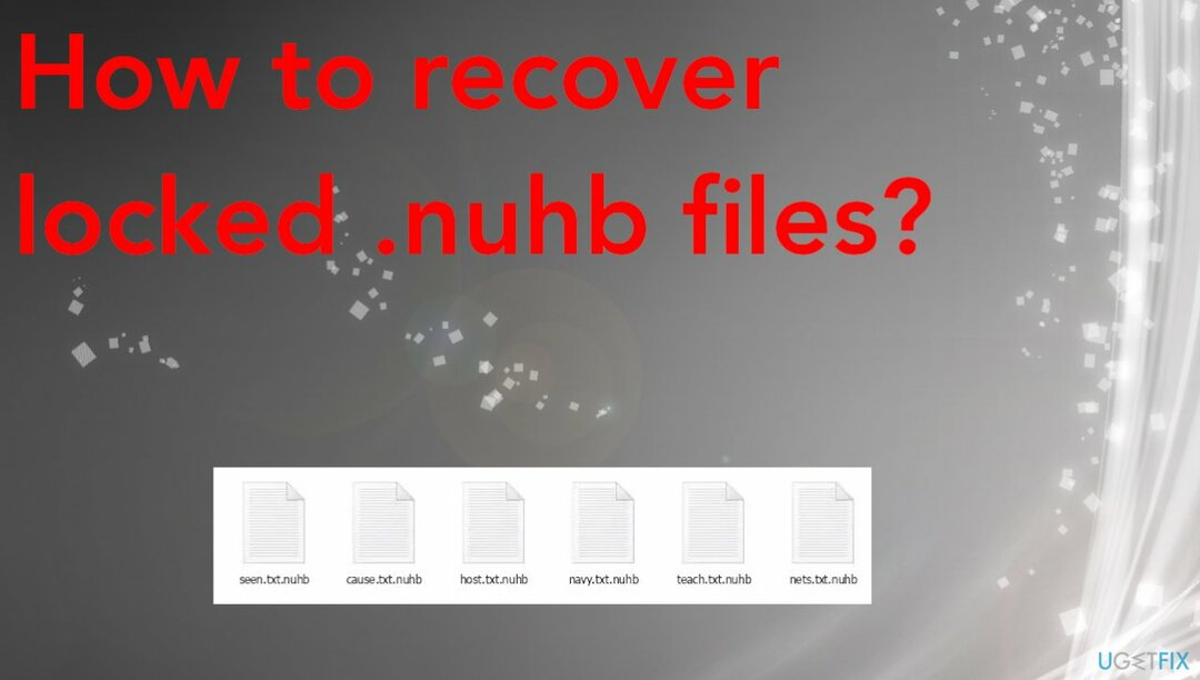 Nuhb रैंसमवेयर फाइल रिकवरी