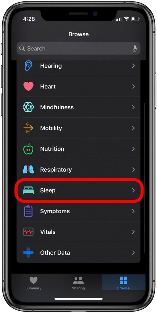 iPhone-Schlafeinstellungen in der Gesundheits-App