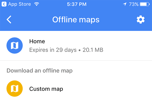 offline térképek a Google Mapsben