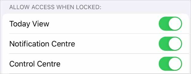 Tillad adgang til Today View When Locked-indstillingen