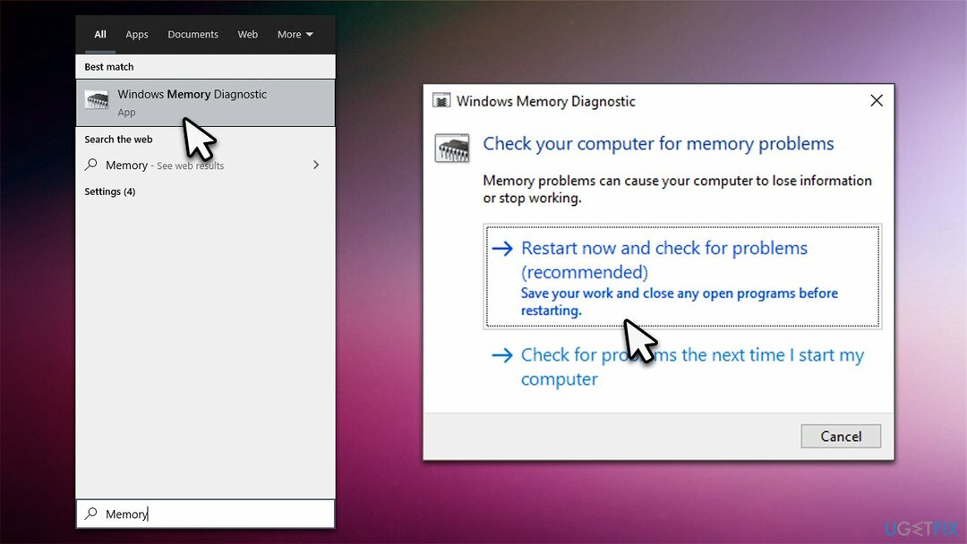 Brug Windows Memory Diagnostic