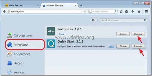إزالة Fortunitas-Firefox