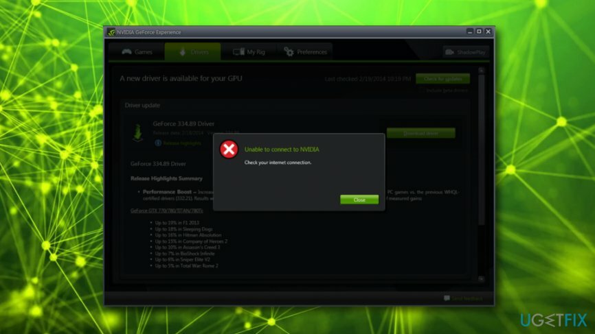 No se puede conectar con el error de NVIDIA