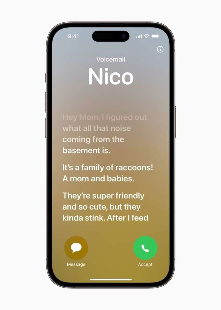 Live Voicemail en action sur iOS 17 