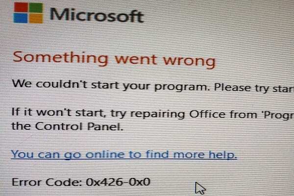 office 365 fejlkode 0x426-0x0