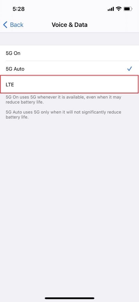 Deaktiver 5G på iPhone 12 (4)