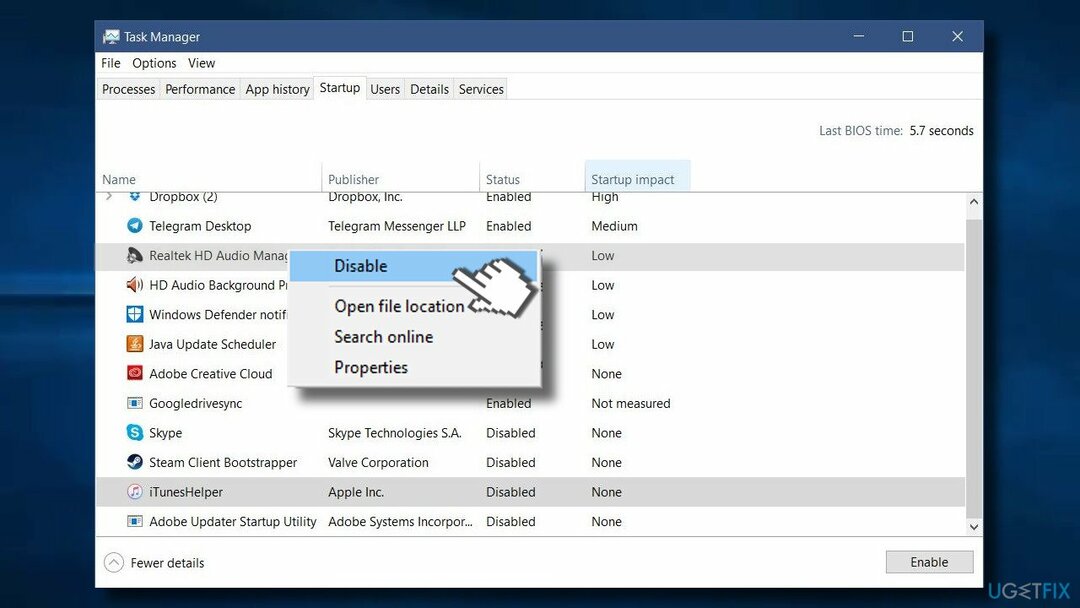 deshabilitar Deshabilitar Realtek HD Audio Manager desde el inicio