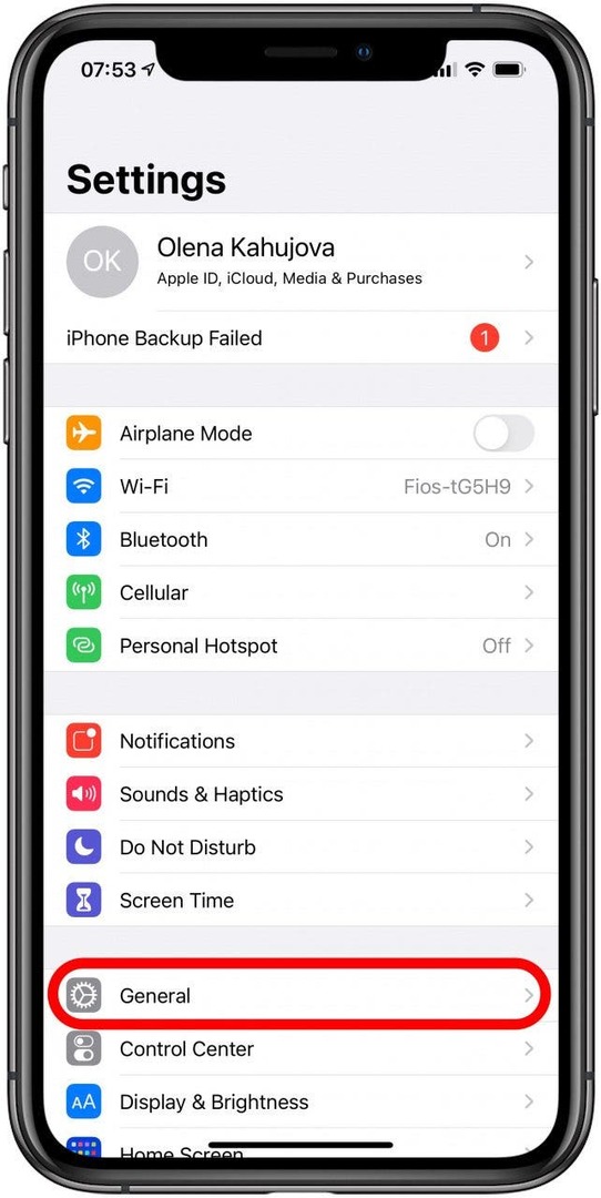 შეეხეთ გენერალს თქვენი iPhone-ის ქარხნულ პარამეტრებზე დასაბრუნებლად