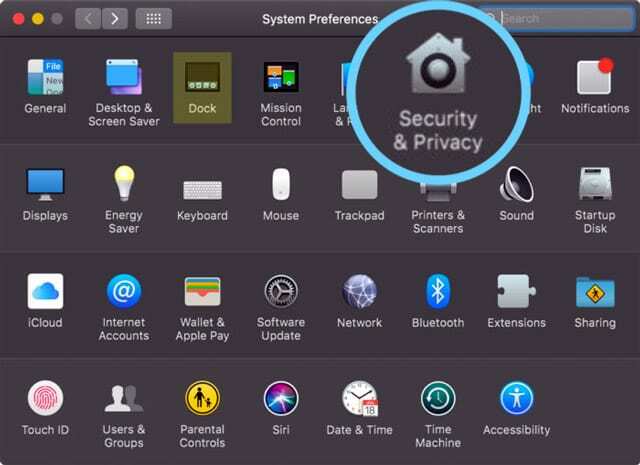 mac 시스템 환경 설정 보안 및 개인 정보