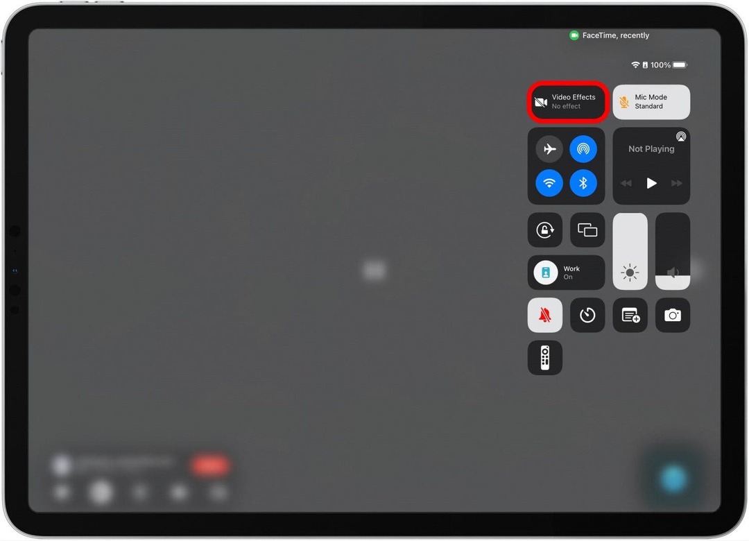 efecte video pentru a activa iPad-ul Facetime în centrul scenei