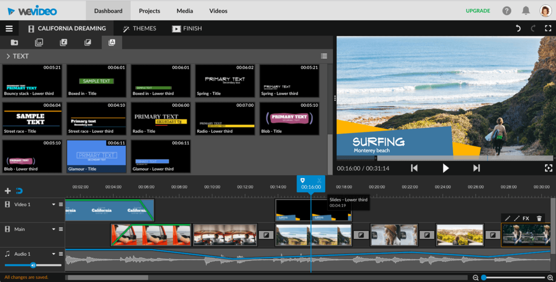 WeVideo - programska oprema za urejanje videa za Mac