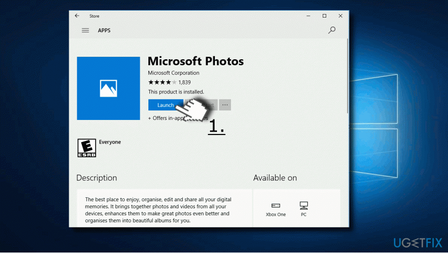Загрузите приложение " Фото" из Магазина Windows