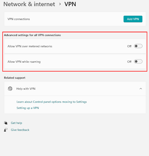 Ağ ve İnternet - Ölçülü Ağlar Üzerinden VPN'e İzin Ver