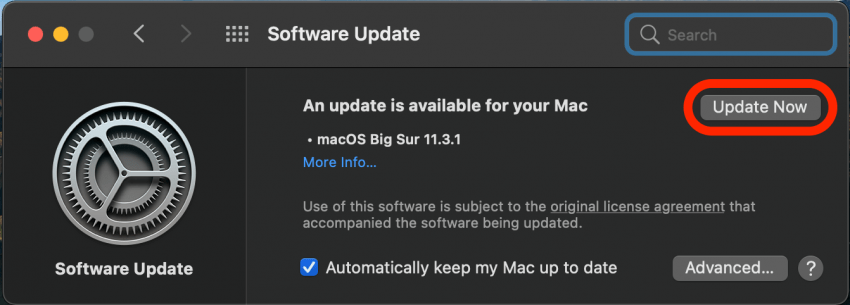 Oppdater Mac hvis FaceTime ikke fungerer