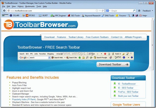 eliminación de toolbarbrowser - www.wintips.org