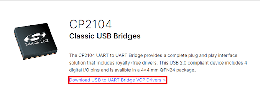 ჩამოტვირთეთ USB UART Bridge VCP დრაივერები