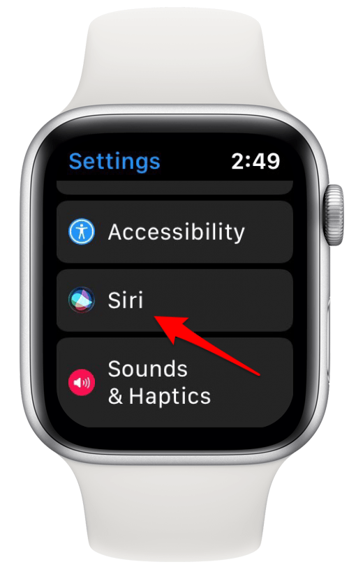 настройки Apple Watch Siri