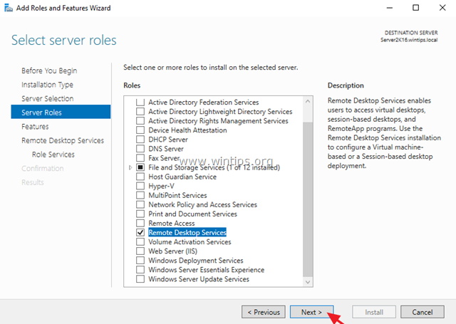 So installieren Sie Remotedesktopdienste auf Server 20162012