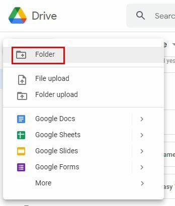 Google Drive Neuer Ordner