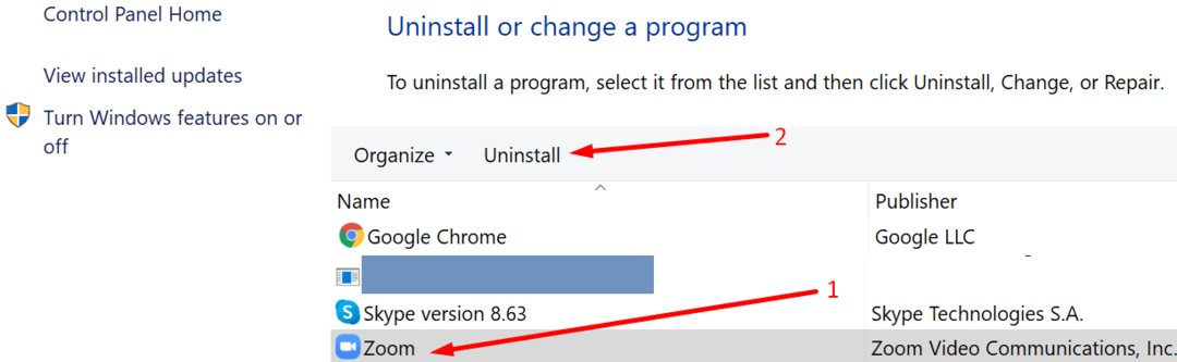 fixa avinstallera zoomkontrollpanelen