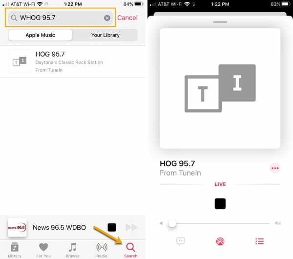 Music App Search Radio Station