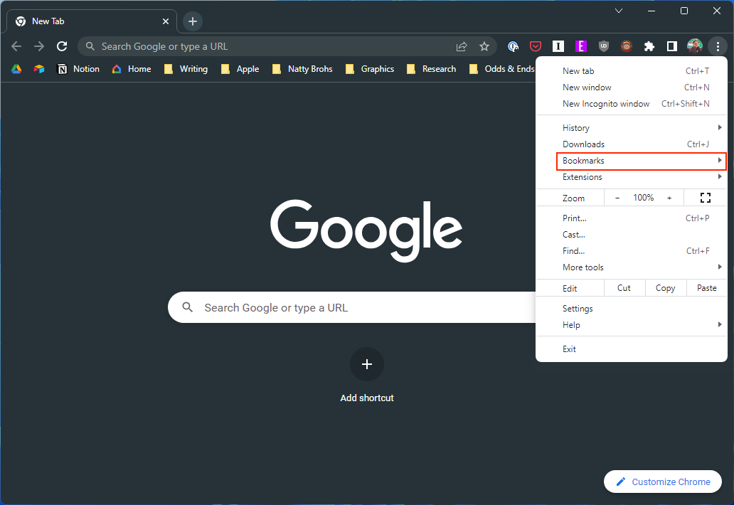 Kako izvoziti zaznamke Chrome v sistemu Windows - 6