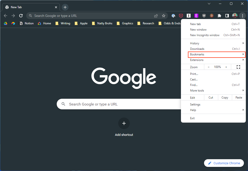 Cara mengekspor bookmark Chrome di Windows - 6