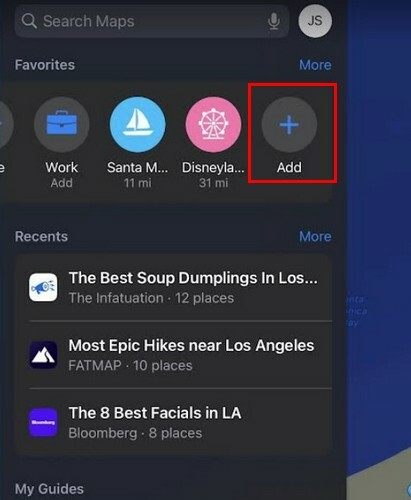 Tambahkan tempat ke Apple Maps favorit