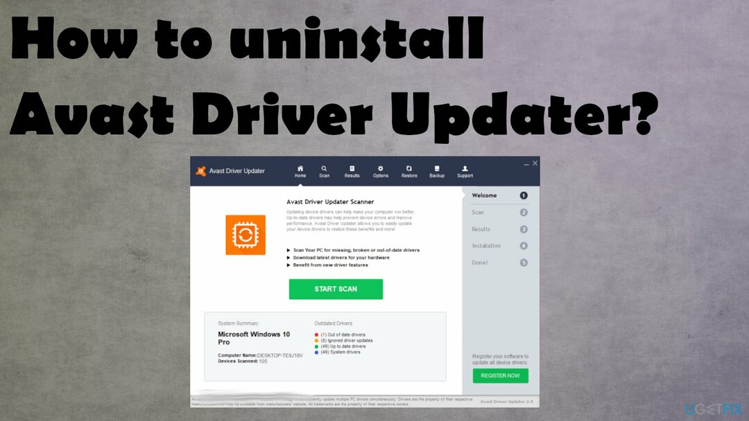 Poista Avast Driver Updater