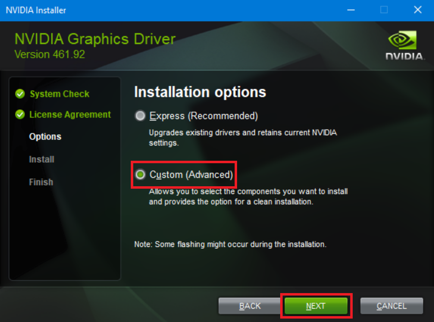 Driver gráfico Nvidia personalizado