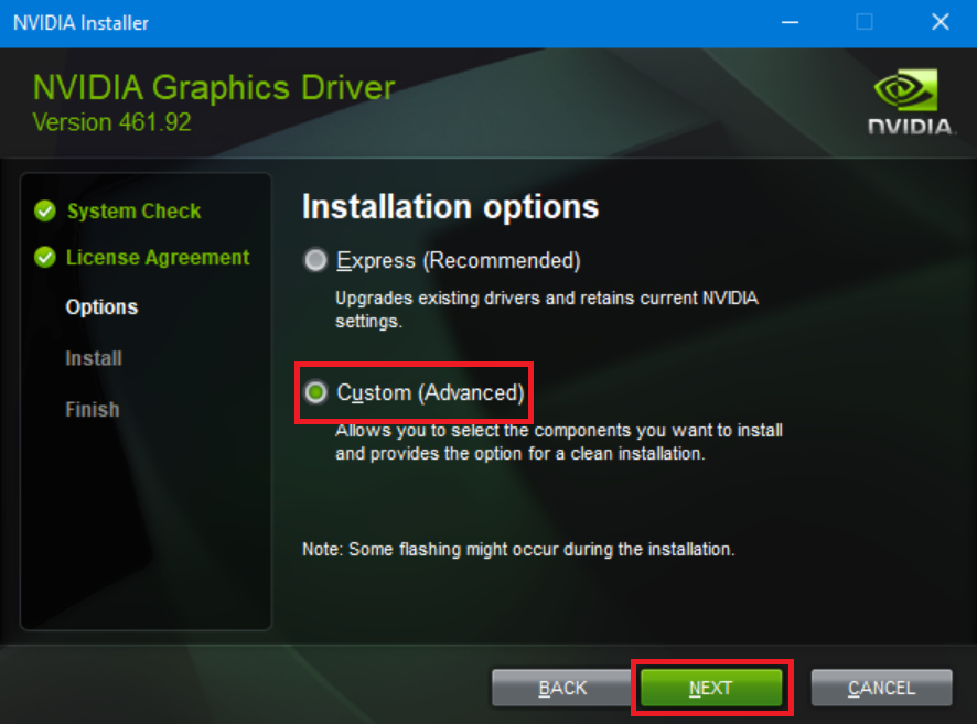 Nvidia grafikdrivrutin anpassad