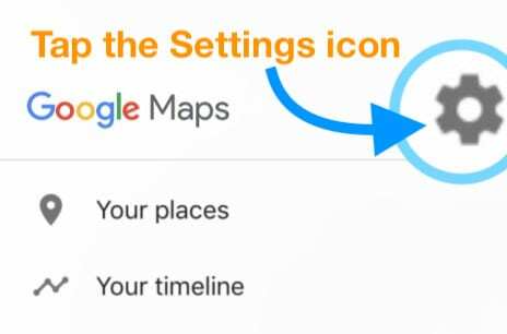 Pictogram van het menu Instellingen in de app van Google Maps