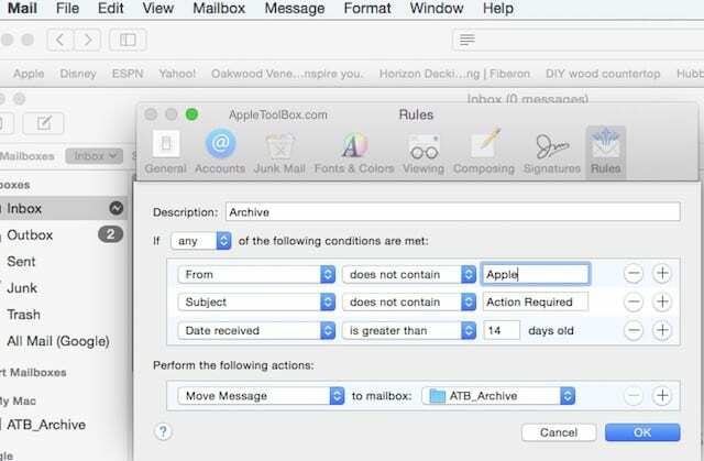 So archivieren Sie Ihre E-Mails automatisch auf dem Macbook